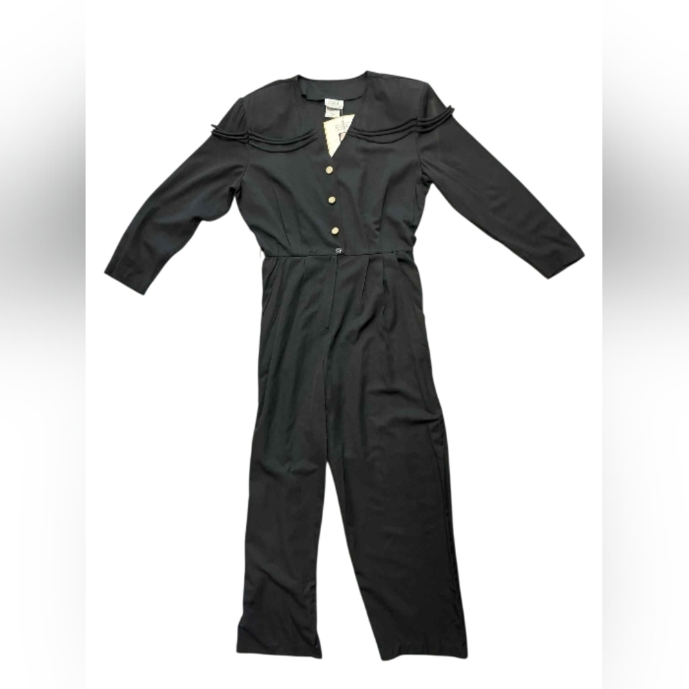 Jessica Vintage Black Romper Long Sleeve Size 16 NWT Vintage
